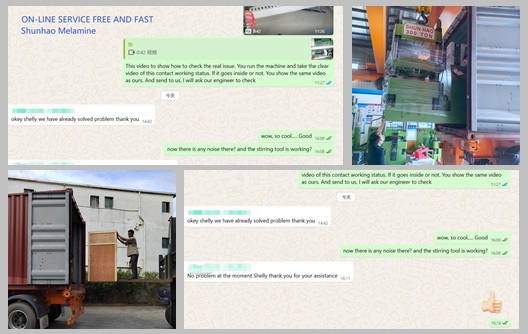 Поставка машин для формования меламиновых изделий и машин предварительного нагрева на заводе Shunhao